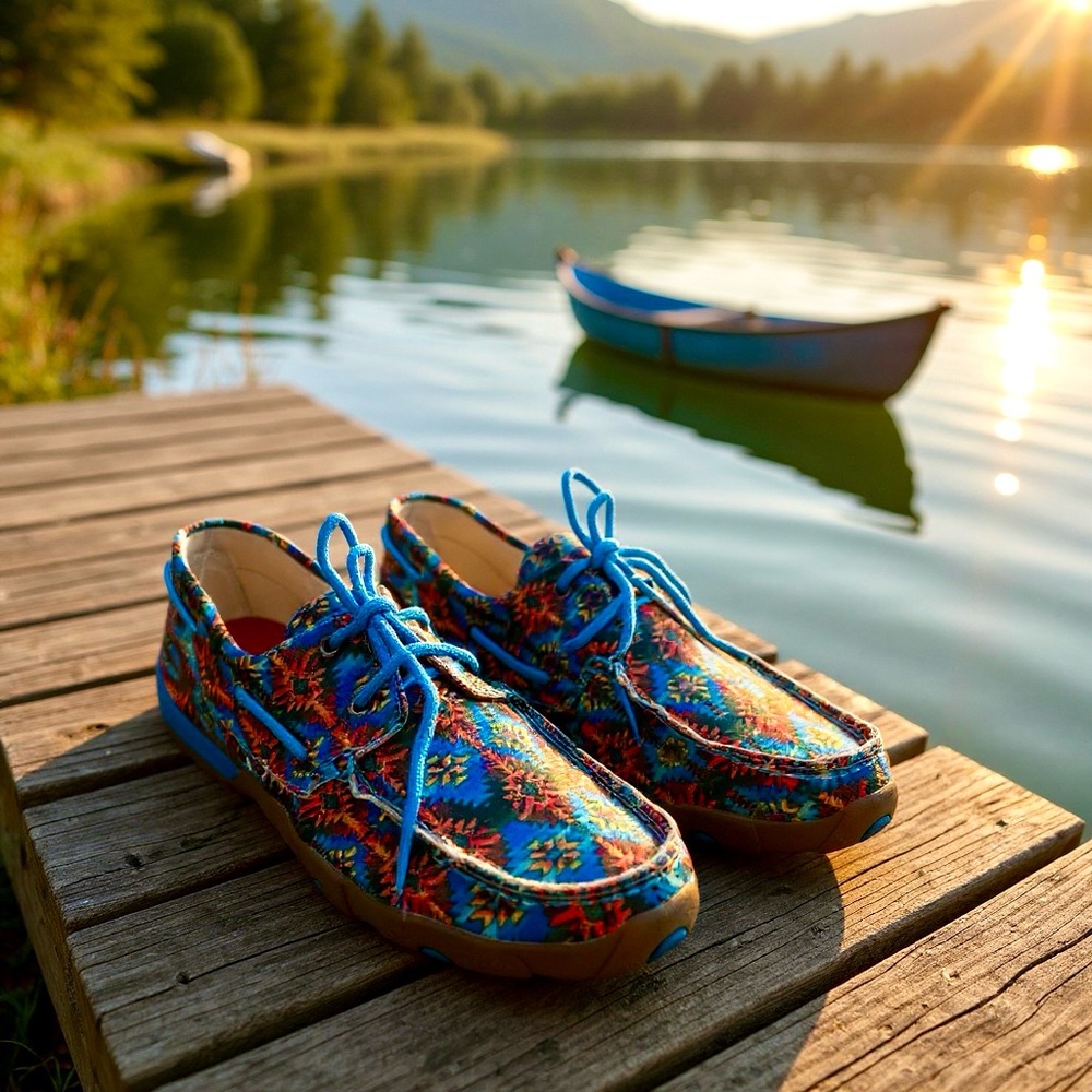 Twisted X Women’s Canvas Mocassin Moc Boat Shoes 8.5 M - Picture 3 of 16